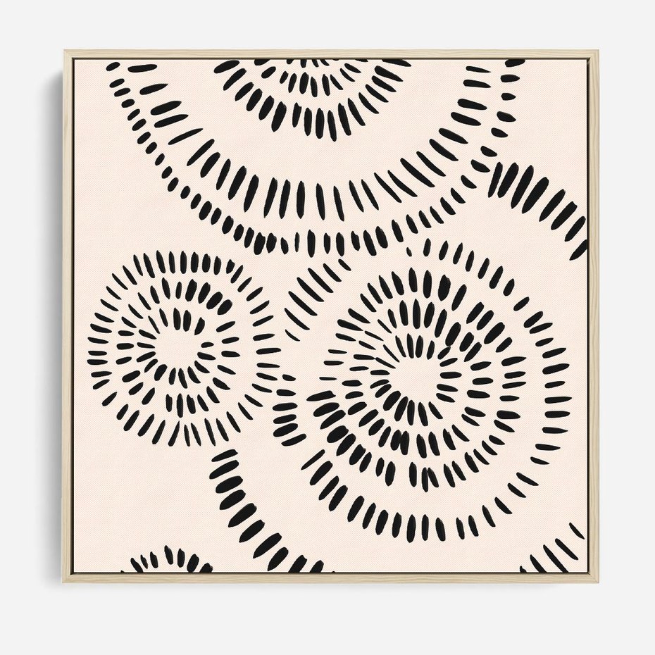 Obraz w ramie 50x50 - Abstrakcyjne Wnętrza - minimalistyczne kształty, odbicia - rama drewno