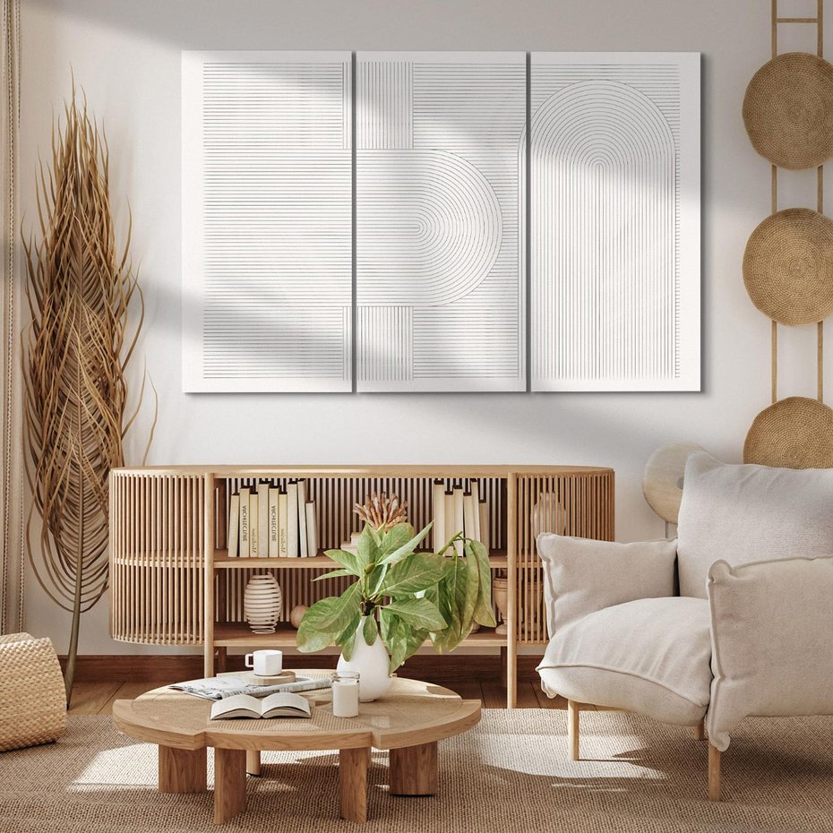 Obraz na płótnie 120x80 - Geometryczna Elegancja Mid Century - mid century, minimalizm