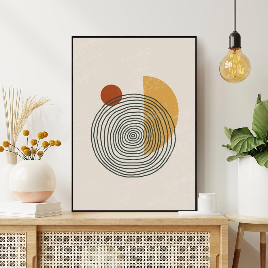 Obraz w ramie 50x70 - Odbicia Wyobraźni - nowoczesna sztuka, minimalizm - rama czarna