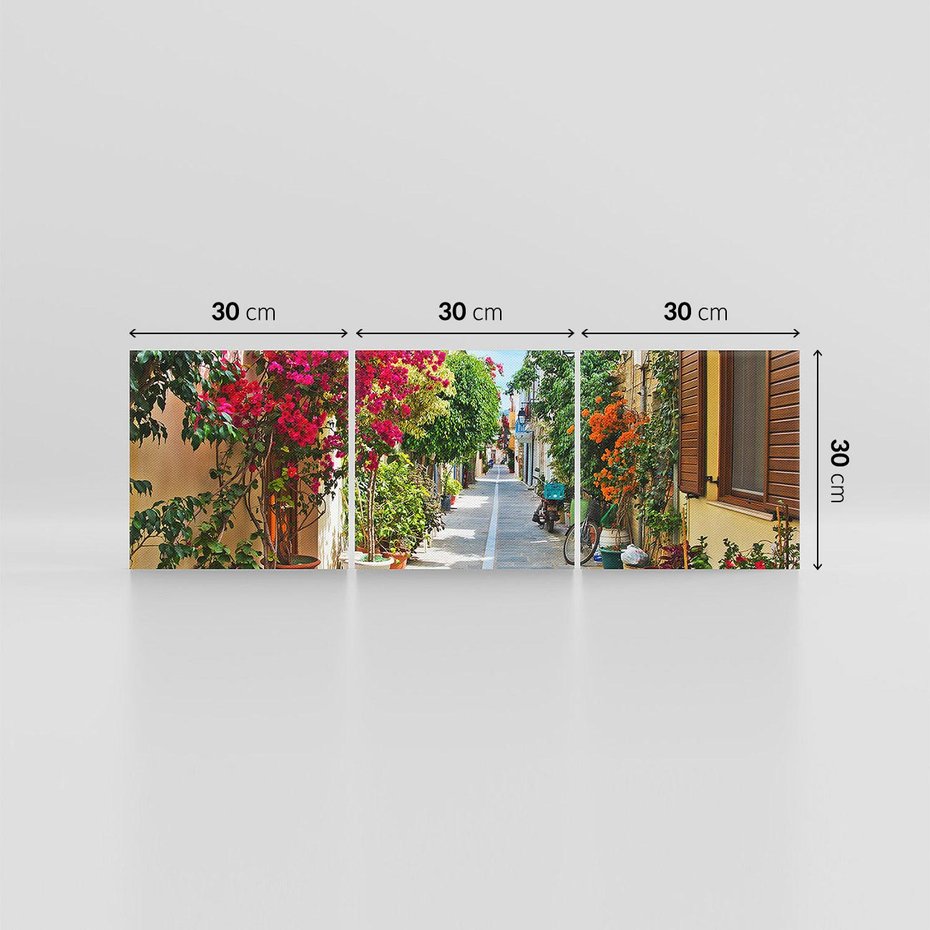 Obraz na płótnie 90x30 - Urok uliczek i miasteczka - Grecja, uliczka