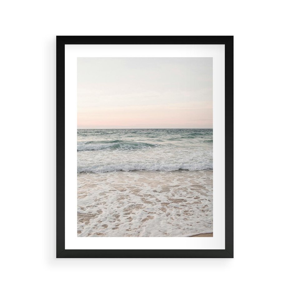 Plakat w ramie 40x50 - Krajobraz Morza i Fal - morze, fale - rama czarna