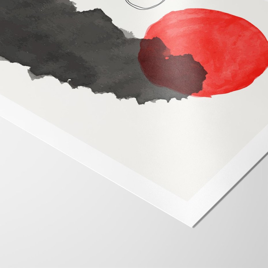 Plakat bez ramy 40x50 - Wibracje Linii - abstrakcyjne nieregularne plamy, czarny