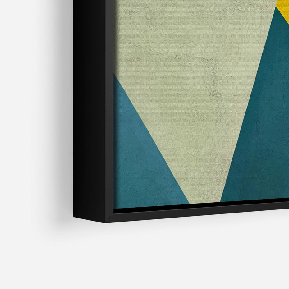 Obraz w ramie 50x70 - Taniec Subtelnych Odbić - abstrakcyjne geometryczne kształty, olejny obraz - rama czarna