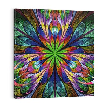 Obraz na płótnie 30x30 - Witrażowa magia na płótnie - witraż, sztuka