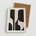 Plakat w ramie 50x70 - Abstrakcyjne Linie - boho plakat, rycina - rama drewno