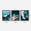 Zestaw obrazy w ramie 50x70 galeria - Morze, ocean, fale, woda - rama czarna