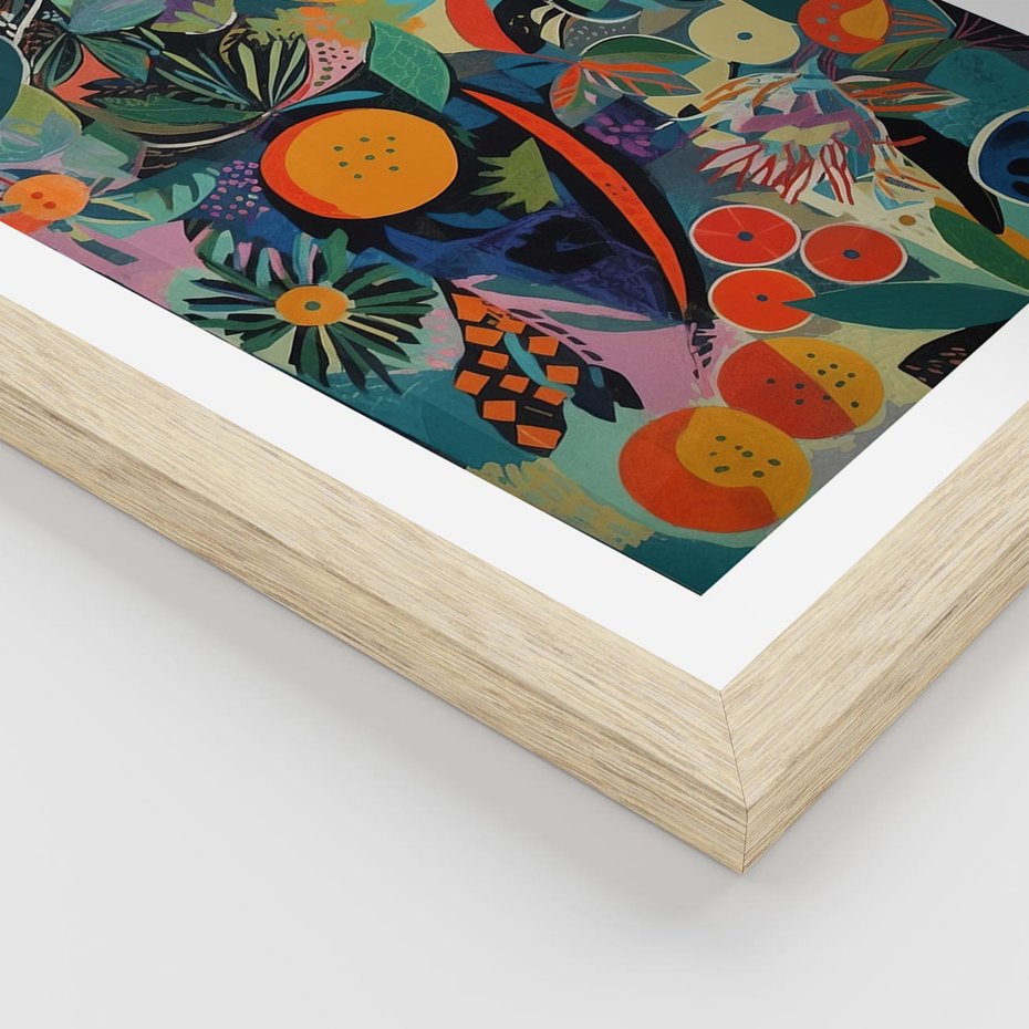 Plakat w ramie 30x40 - Echa Nietuzinkowych Wzorców - abstrakcyjny obraz olejny, jak picasso - rama drewno