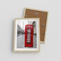Plakat w ramie 30x40 - Londyńska budka w perspektywie - budka, Londyn - rama drewno
