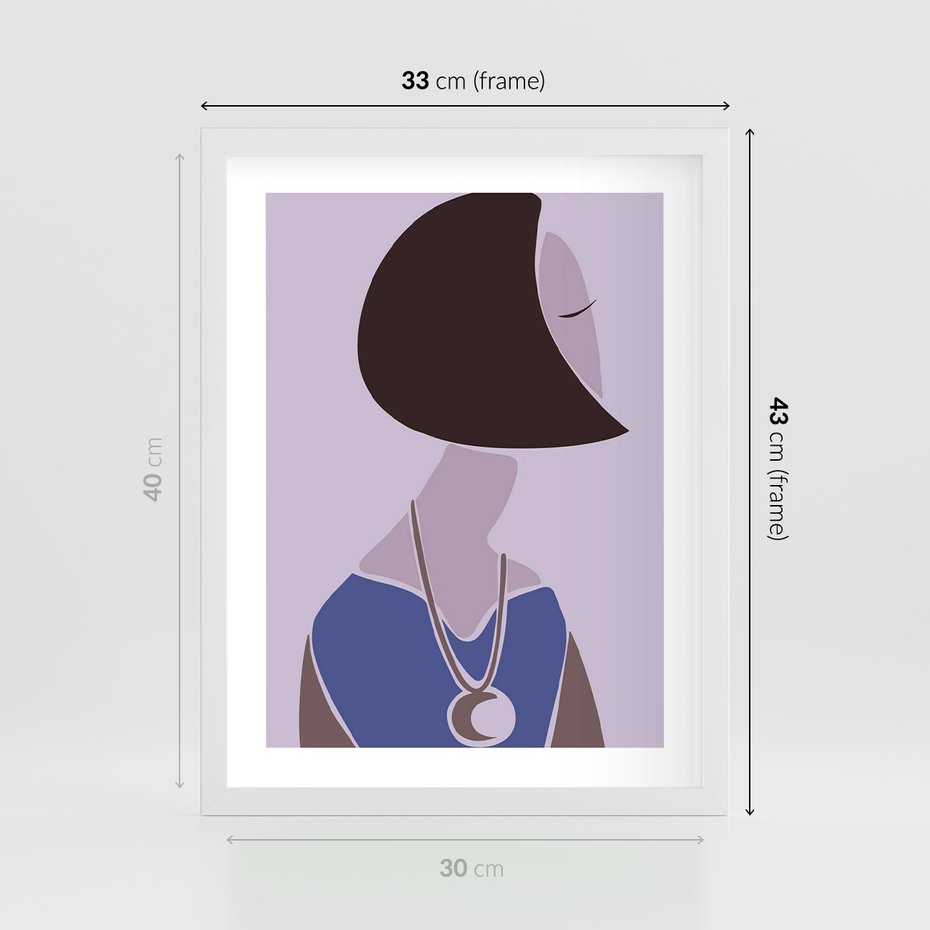 Plakat w ramie 30x40 - Kobieca Esencja - nowoczesny plakat, modern art - rama biała