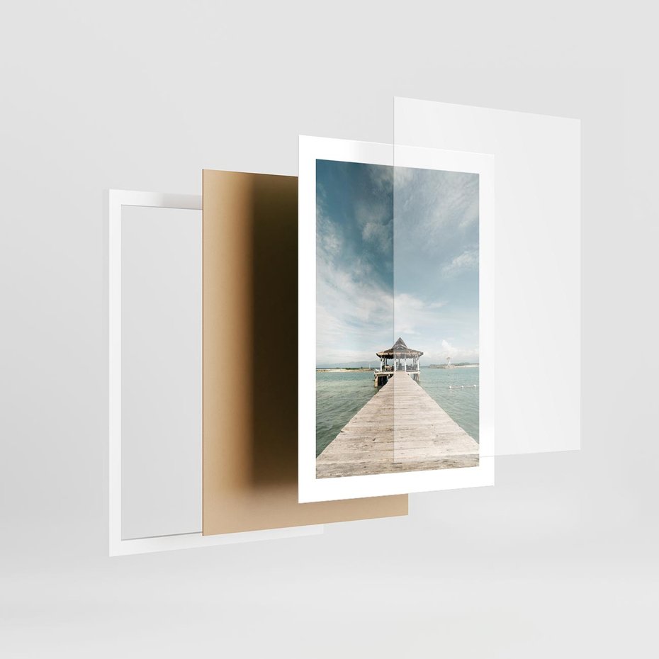 Plakat w ramie 30x40 - Magia Morza i Piękno Plaży - Hawaje, morze - rama biała