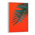 Obraz w ramie 50x70 - Egzotyczny Urok - liście, palma - rama biała