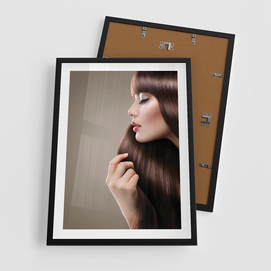 Plakat w ramie 50x70 - Piękno fryzury - włosy, fryzura - rama czarna