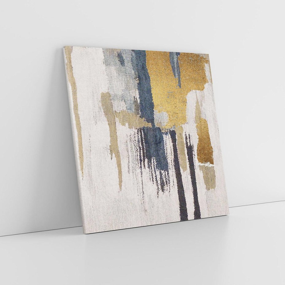 Obraz na płótnie 40x40 - Odyseja w świetle i cieniu - abstrakcja, porysowana ściana