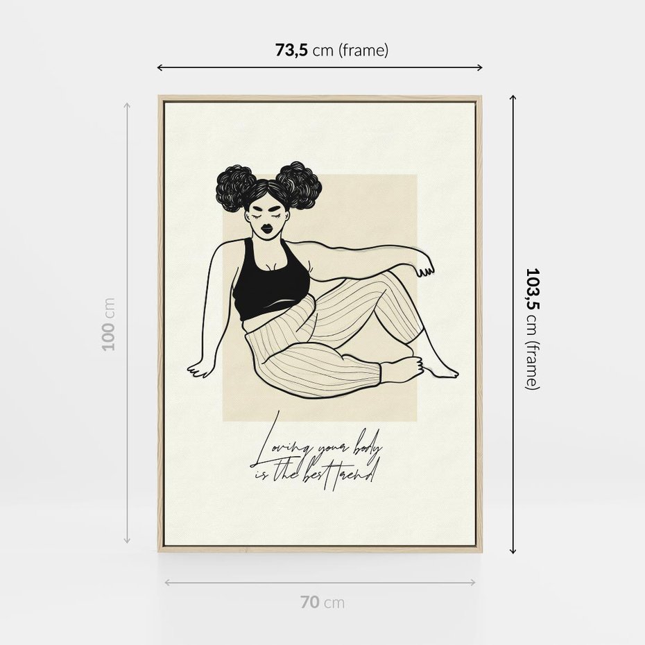 Obraz w ramie 70x100 - Kobieca Moc - nowoczesna sztuka kobieca, plakat - rama drewno