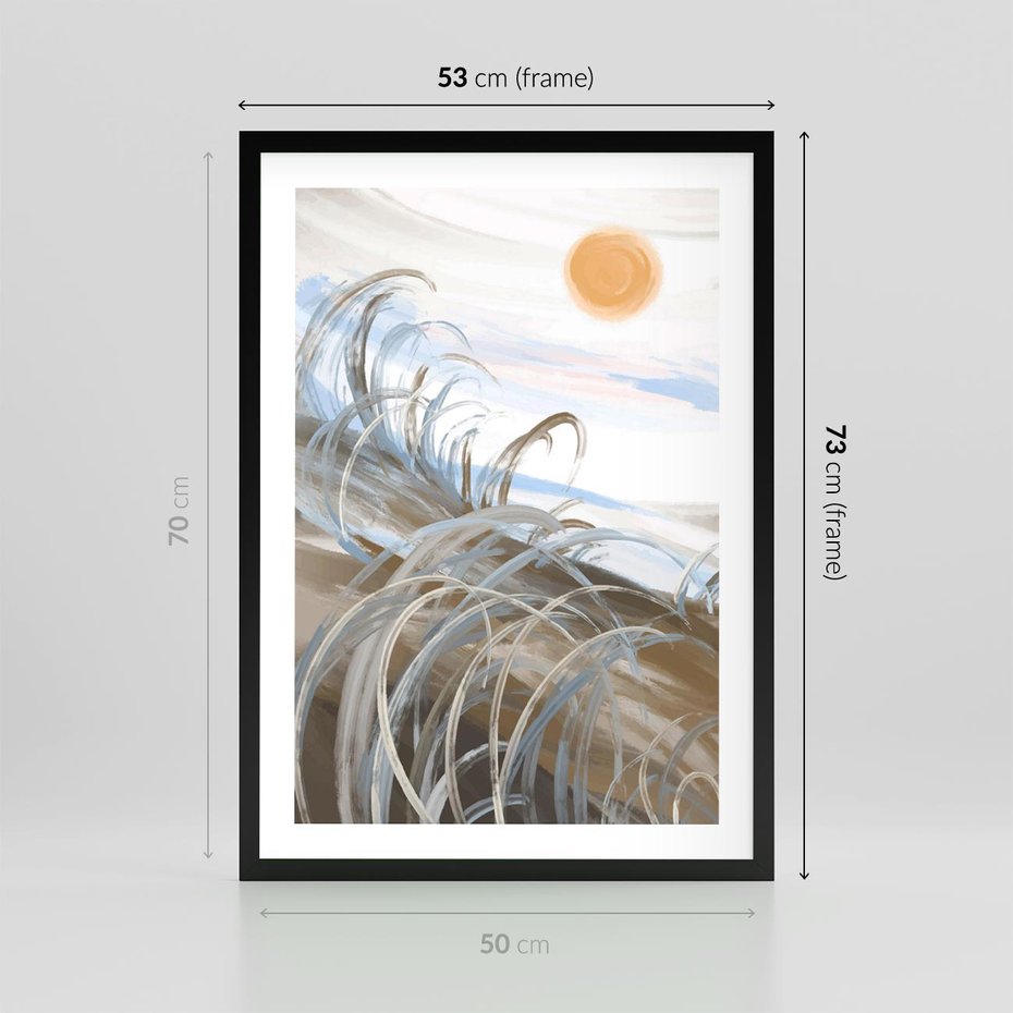 Plakat w ramie 50x70 - Zaklęty Wschód - akwarela, obraz - rama czarna