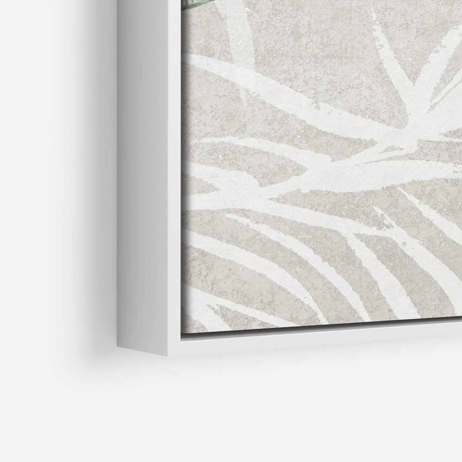 Obraz w ramie 80x120 - Zielony Raj - monstera, palmy - rama biała