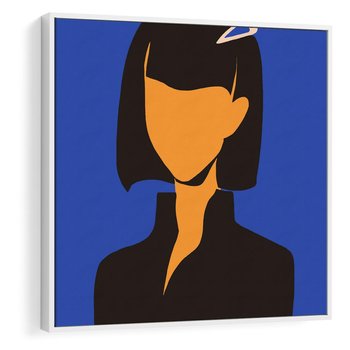 Obraz w ramie 50x50 - Energetyczne Zestawienie - sztuka nowoczesna, plakat - rama biała