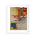 Plakat w ramie 40x50 - Abstrakcja olejna - kształty i kolory - abstrakcja, olejna - rama biała