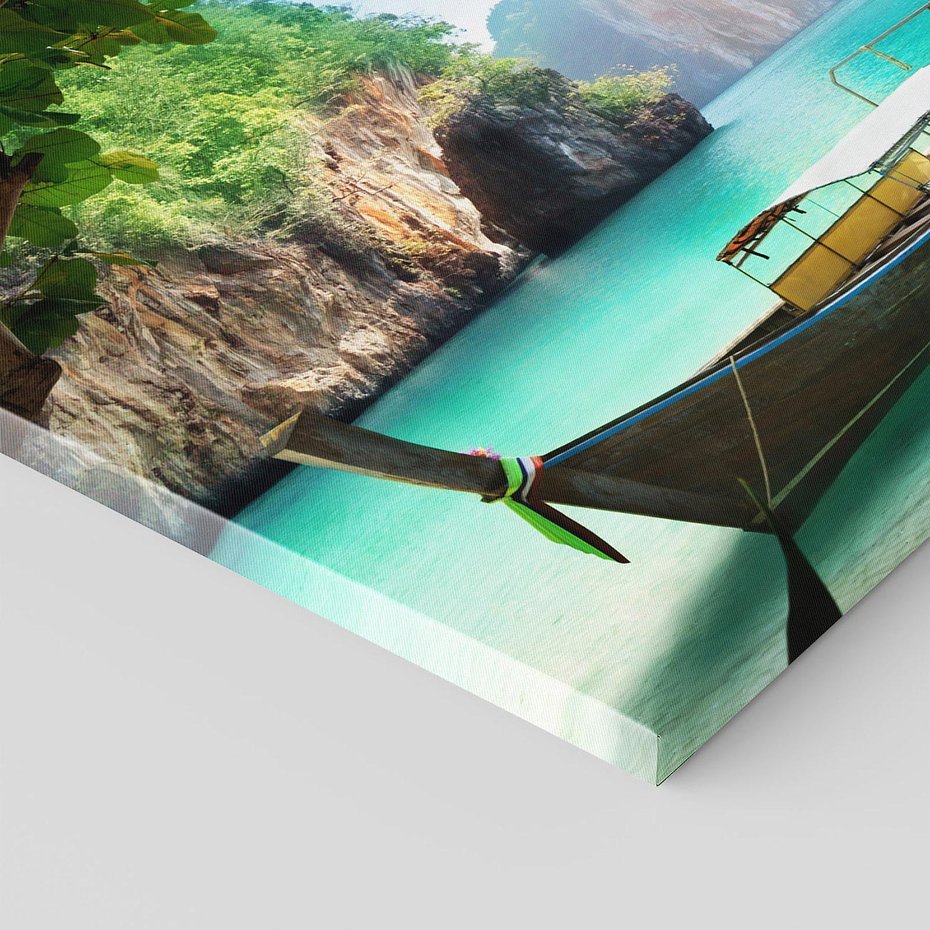 Obraz na płótnie 70x50 - Tajlandia - sielanka łodzi nad morzem - Tajlandia, łódź