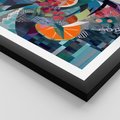 Plakat w ramie 30x40 - Migocące Widoki Harmonii - abstrakcyjny obraz, jak picasso - rama czarna