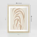 Plakat w ramie 40x50 - Formy Nowoczesności - minimalistyczny plakat, liście palmy - rama drewno