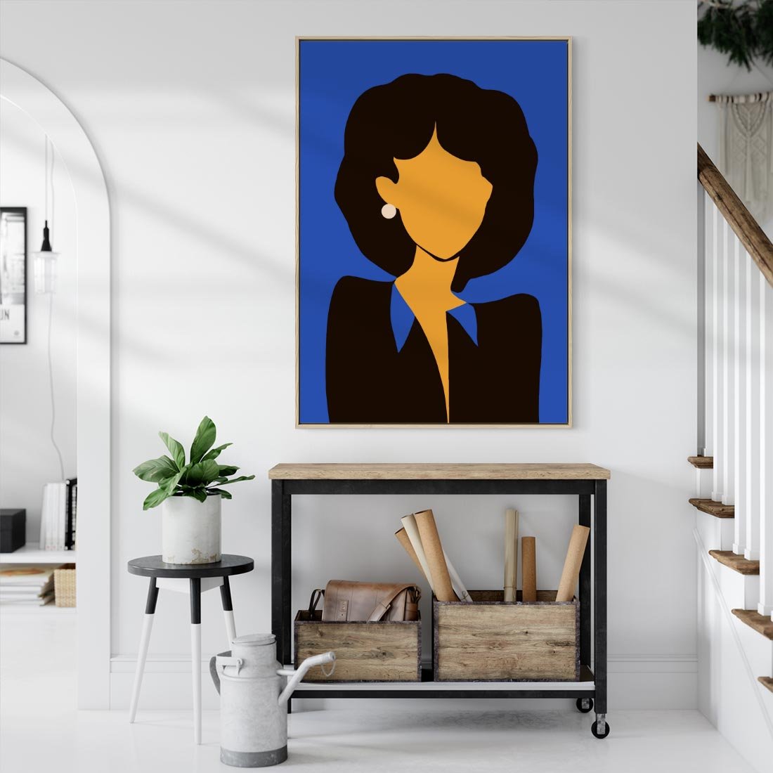 Obraz w ramie 80x120 - Modernistyczne Wibracje - sztuka nowoczesna, plakat - rama drewno