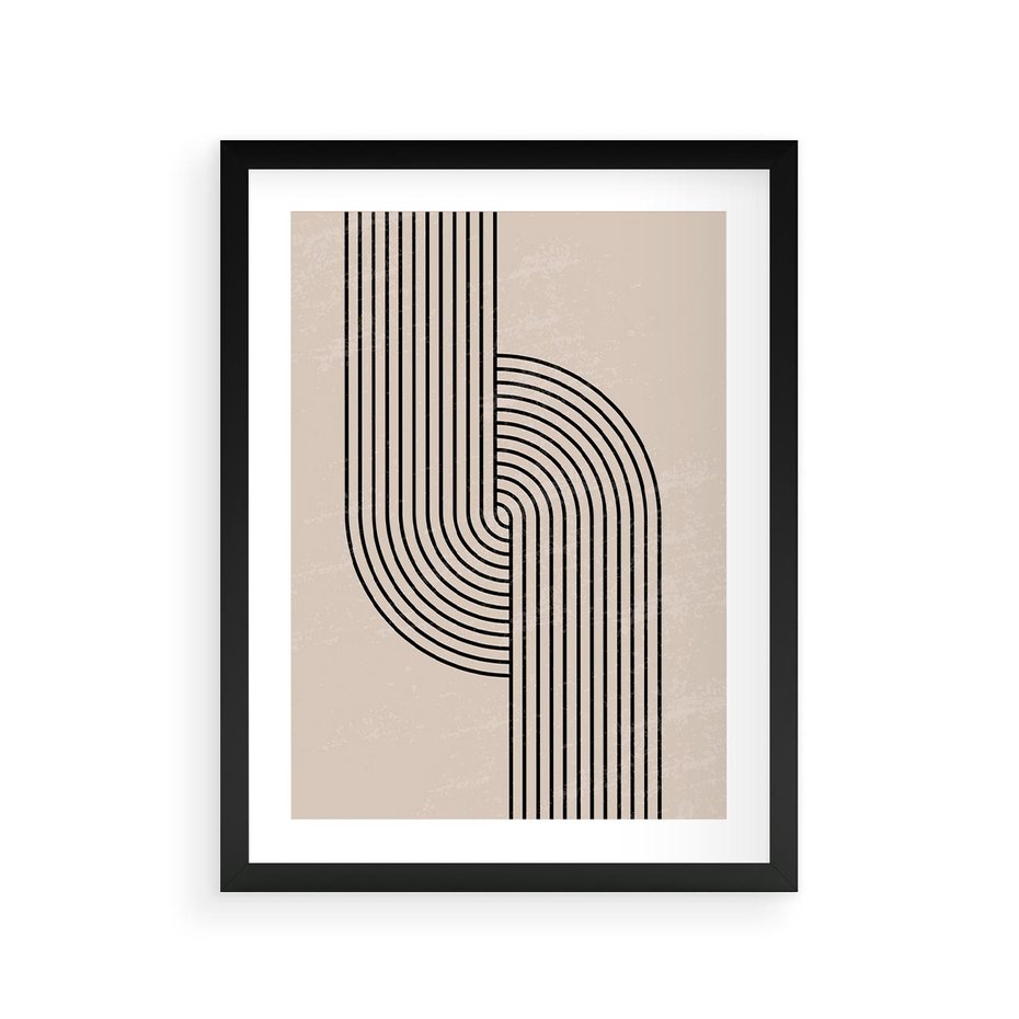 Plakat w ramie 30x40 - Puls Abstrakcji - abstrakcyjne linie, geometria - rama czarna