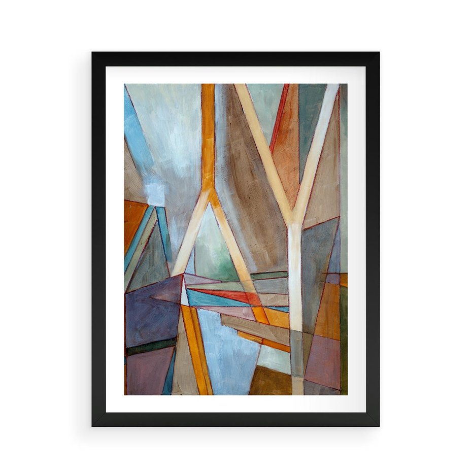 Plakat w ramie 50x70 - Geometria abstrakcji - abstrakcja, geometria - rama czarna