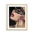 Plakat w ramie 40x50 - Piękno na tipsach - beauty, manicure - rama drewno