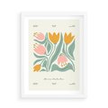 Plakat w ramie 50x70 - Tajemnicza Aura - kwiaty, nowoczesna abstrakcja - rama biała