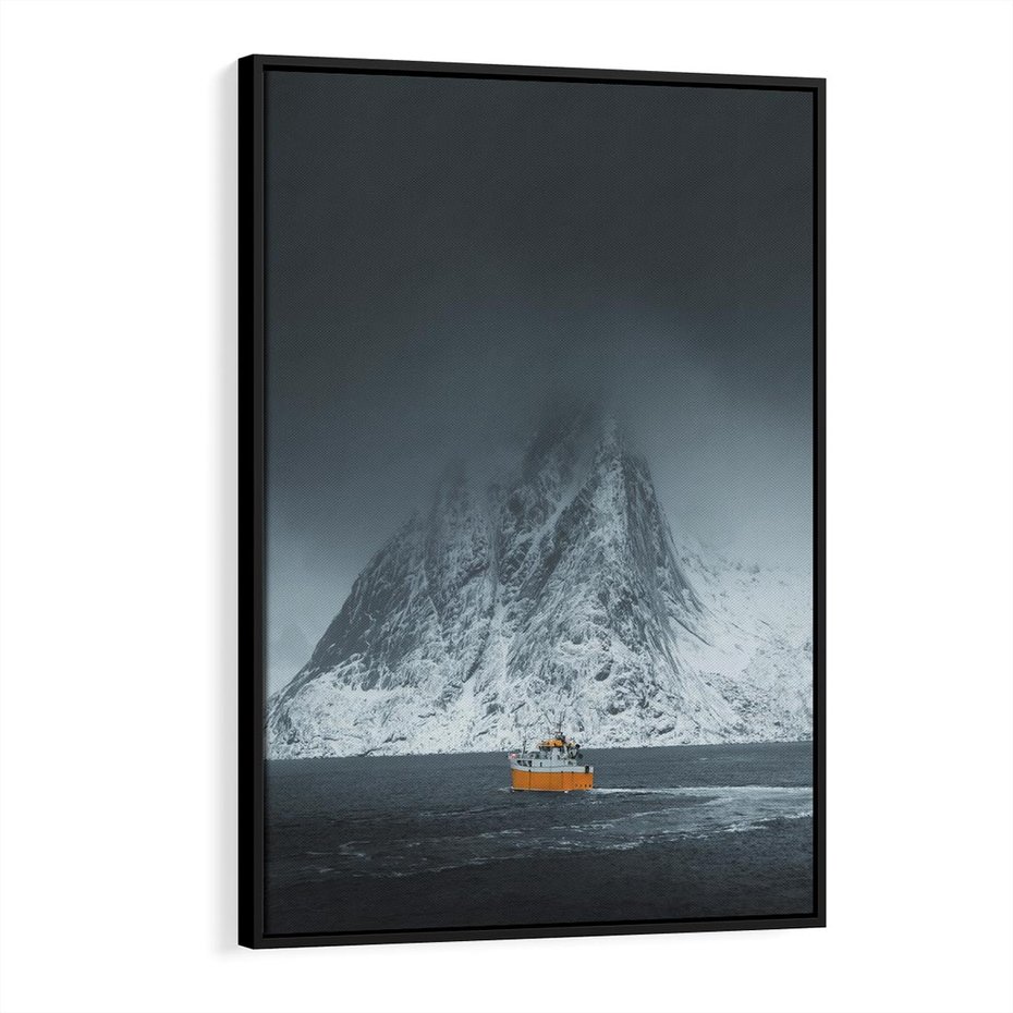 Obraz w ramie 50x70 - Skandynawski pejzaż - skadynawski, pejzaż - rama czarna