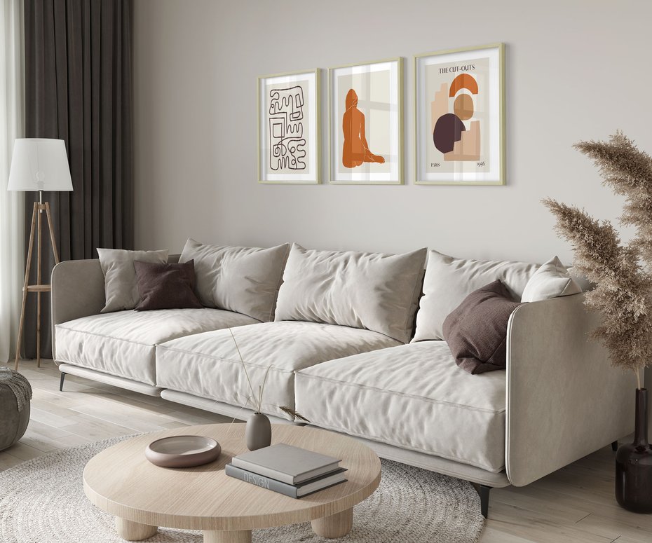 Zestaw obrazy w ramie 50x70 galeria - Sztuka, współczesna, plakaty - rama drewno