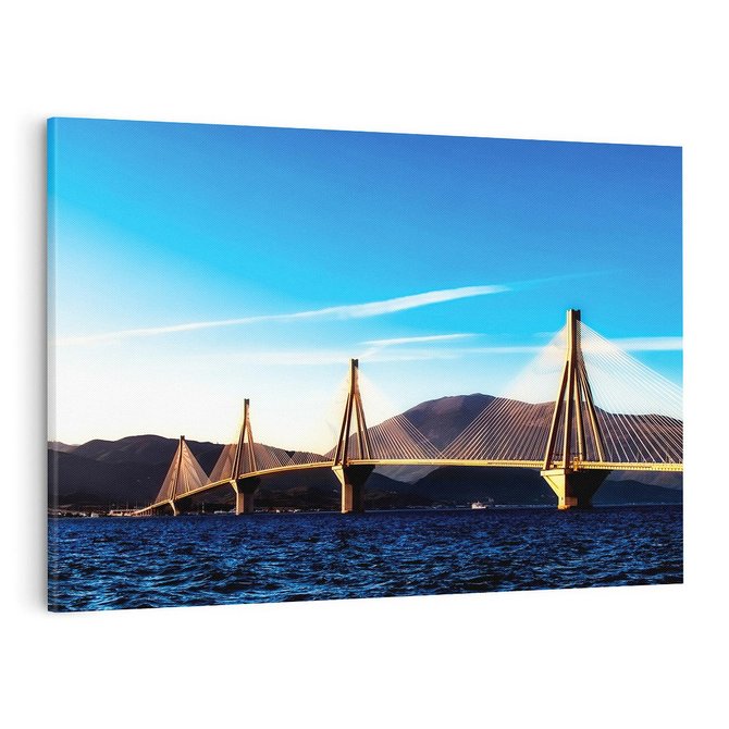 Obraz na płótnie 70x50 - Most nad rzeką - Architektura - most, rzeka