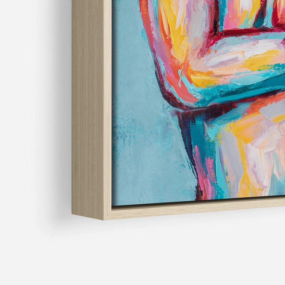 Obraz w ramie 50x50 - Nagie Natchnienie - obraz olejny, naga kobieta - rama drewno