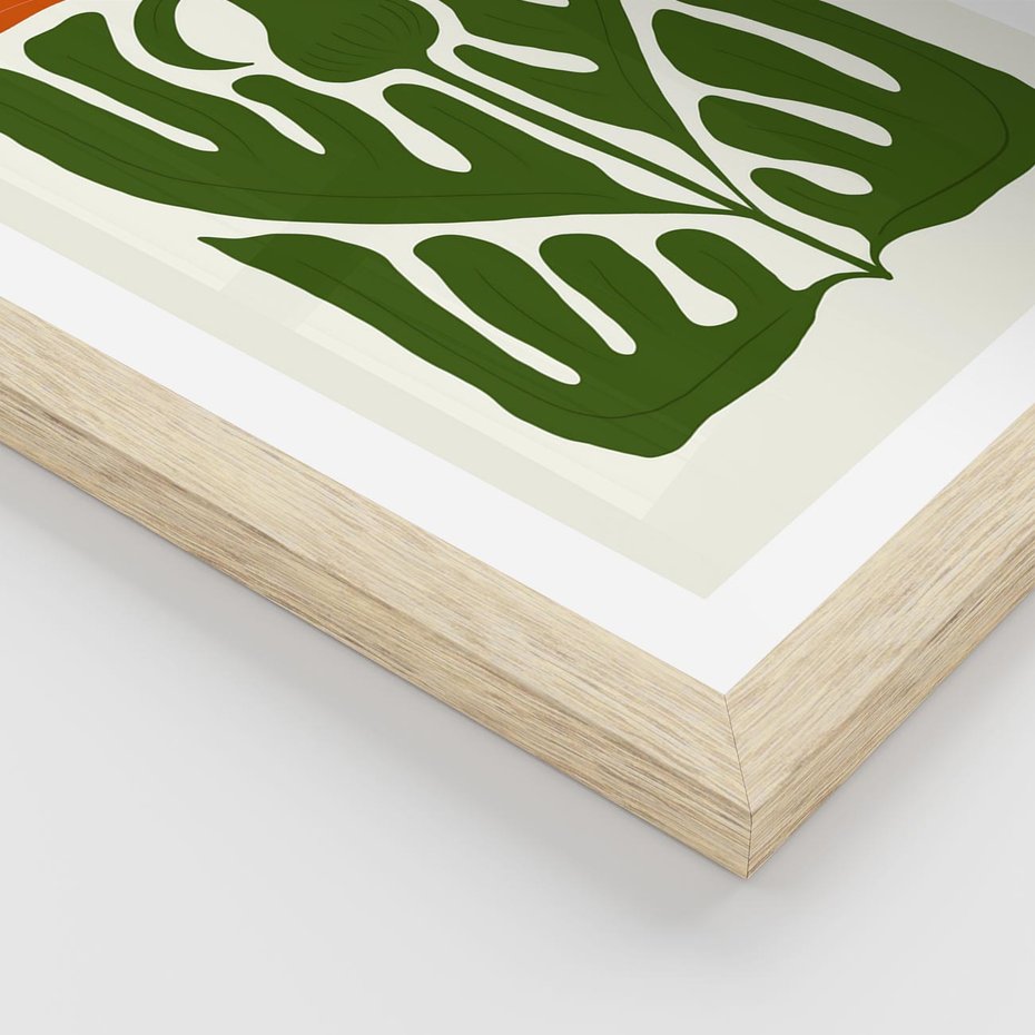 Plakat w ramie 30x40 - Minimalistyczny Urok Kwiatu - kwiat, sztuka nowoczesna - rama drewno