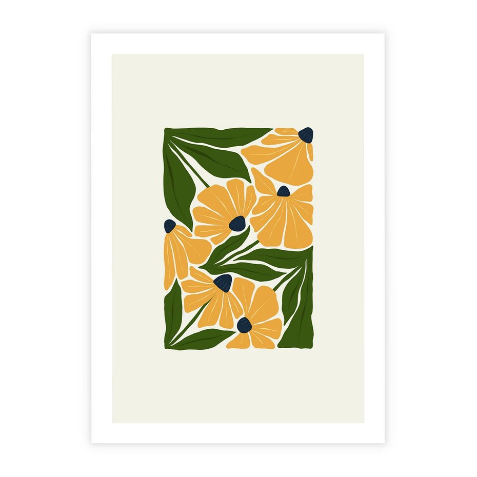 Plakat bez ramy 30x40 - Świetliste Kwiaty Natury - kwiaty, nowoczesna grafika
