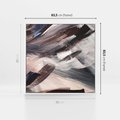 Obraz w ramie 80x80 - Eksploracja Dramaturgii - abstrakcyjny chaos, chatyczne maźnięcia pędzla - rama biała