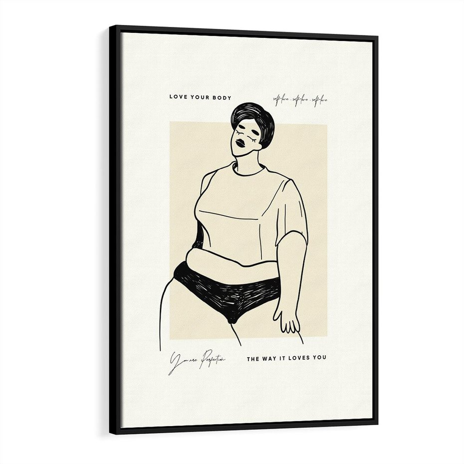 Obraz w ramie 50x70 - Elegancja Kobiecej Formy - nowoczesna sztuka kobieca, plakat - rama czarna