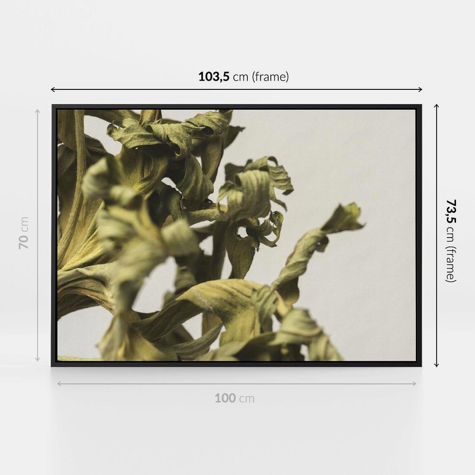 Obraz w ramie 100x70 - Odejście pory deszczowej - suche, trawy - rama czarna