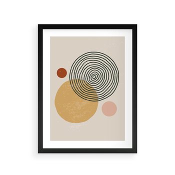Plakat w ramie 50x70 - Boho Światło - abstrakcyjna sztuka, boho kształty - rama czarna