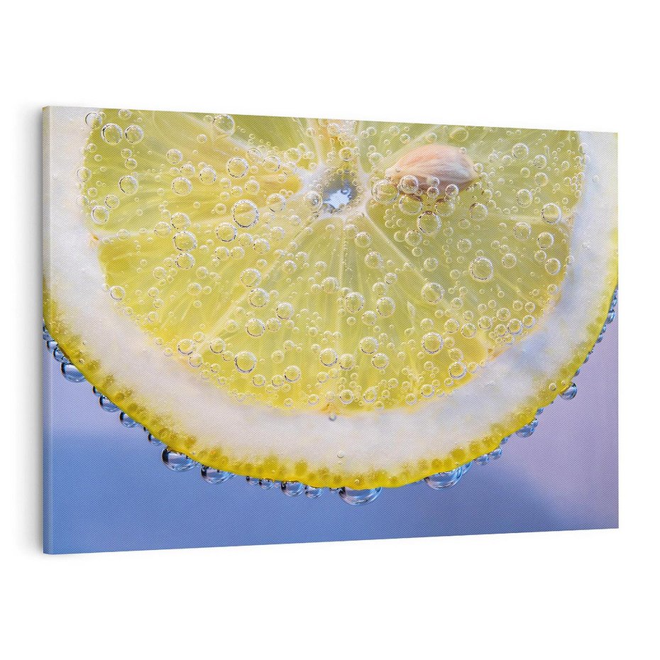 Obraz na płótnie 120x80 - Cytryna - Żółte Orzeźwienie - cytryna, owoce