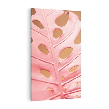 Obraz na płótnie 50x70 - Różowa monstera w pełnym rozkwicie - różowa, monstera