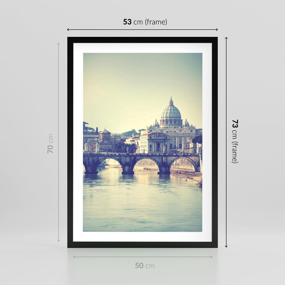 Plakat w ramie 50x70 - Urok włoskiego miasta - Włochy, miasto - rama czarna