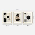 Zestaw obrazy w ramie 40x50 galeria - nowoczesny, loft, abstrakcja - rama drewno