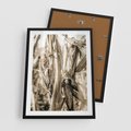 Plakat w ramie 50x70 - Retro Pole Kukurydzy - retro zdjęcie, sepia - rama czarna