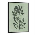 Obraz w ramie 50x70 - Zieleń Wyjątkowego Ukojenia - zielona abstrakcja, zgaszona zieleń - rama czarna