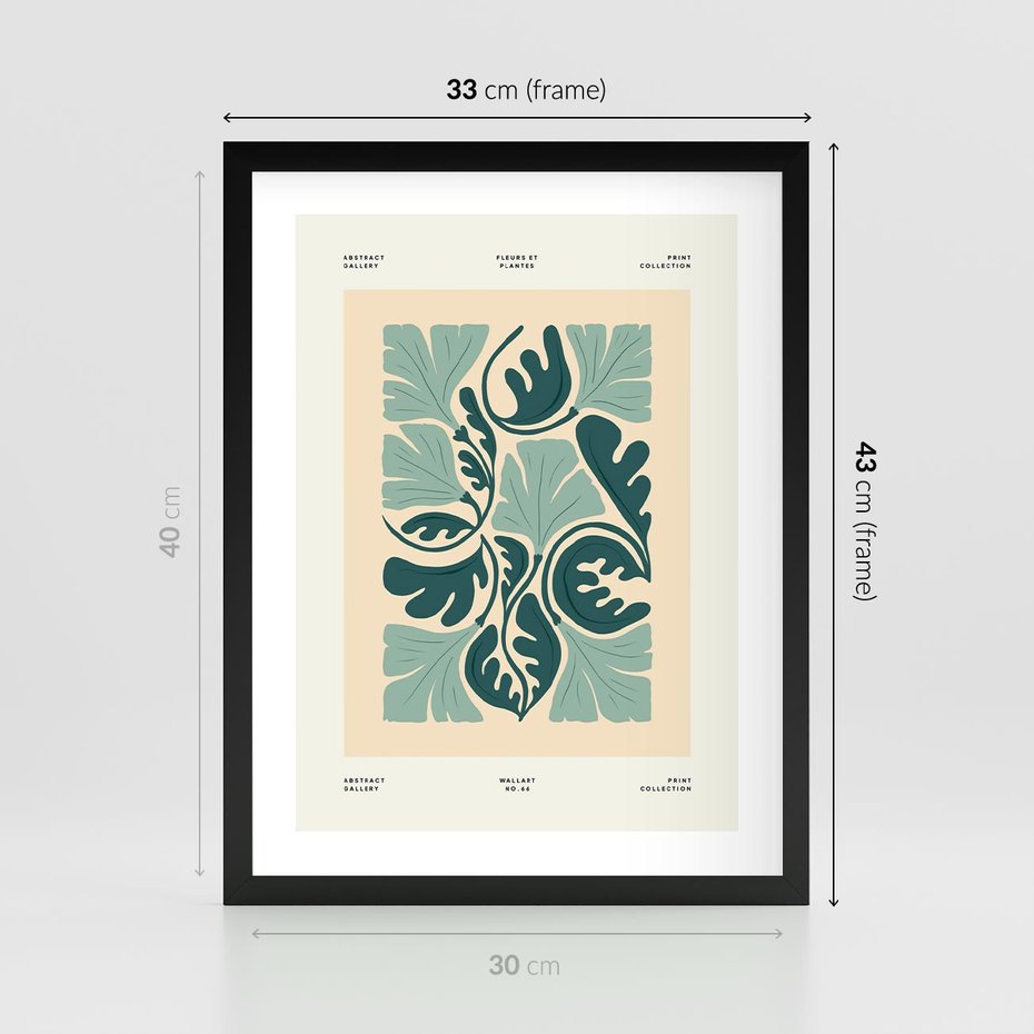 Plakat w ramie 30x40 - Podróżne Impresje - roślinne motywy, ornamenty - rama czarna