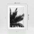 Plakat w ramie 30x40 - Czas Zapomnienia - palmy, czarno biała fotografia - rama biała