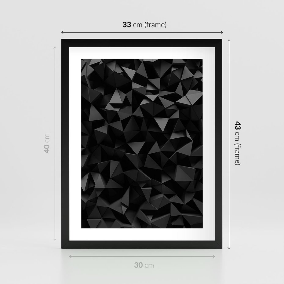 Plakat w ramie 30x40 - Geometryczna nowoczesność - geometryczne, nowoczesne - rama czarna