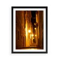 Plakat w ramie 50x70 - Miasto Pod Gwieździstym Niebem - uliczka, perspektywa - rama czarna